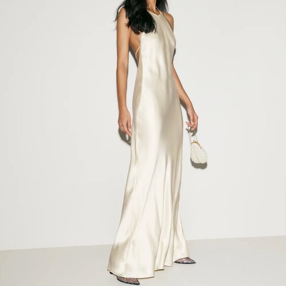 Reformation Jeany Silk Dress Ivory - Size M - Picture 1 of 5